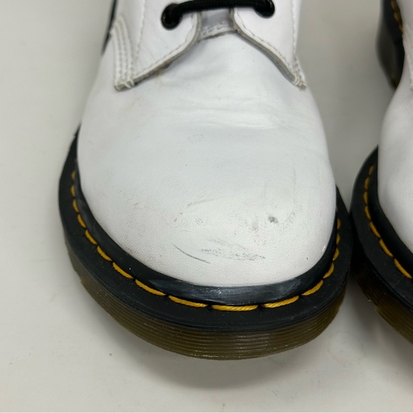 Dr. Martens *1460 Flat White Combat Boots - WHITE & BLACK - Picture 2 of 12